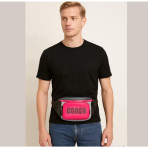 Coach Track Waist Bag In Color Block With Signature Canvas C8129